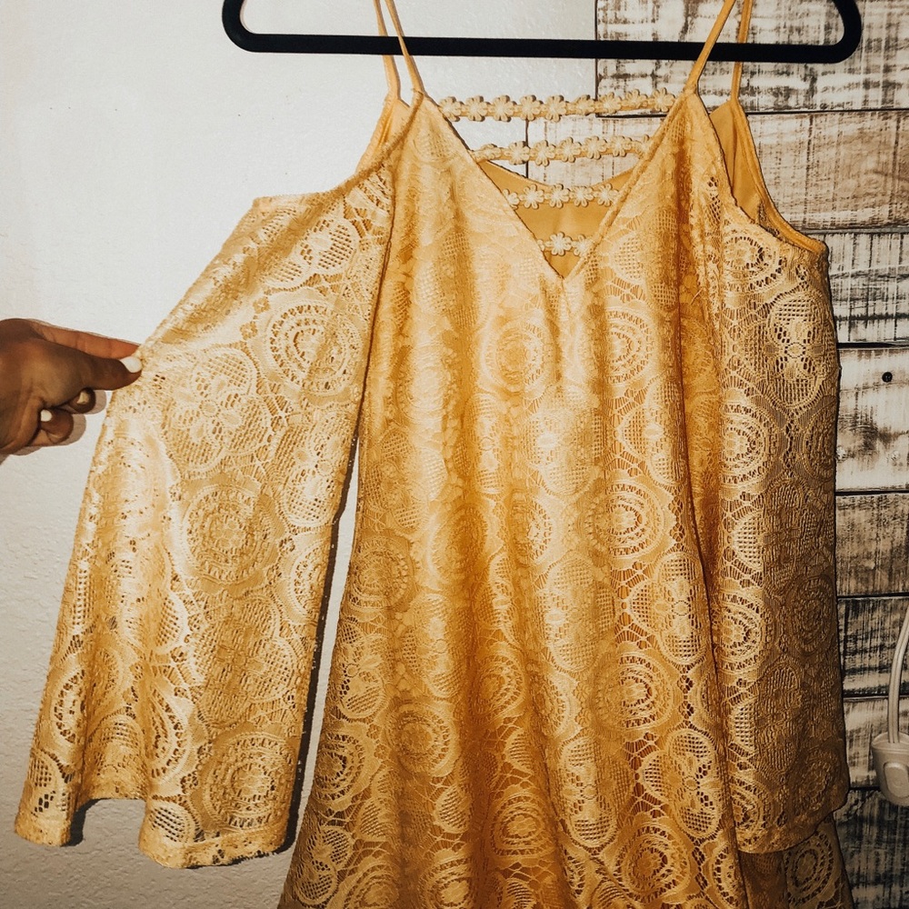 Golden mini dress